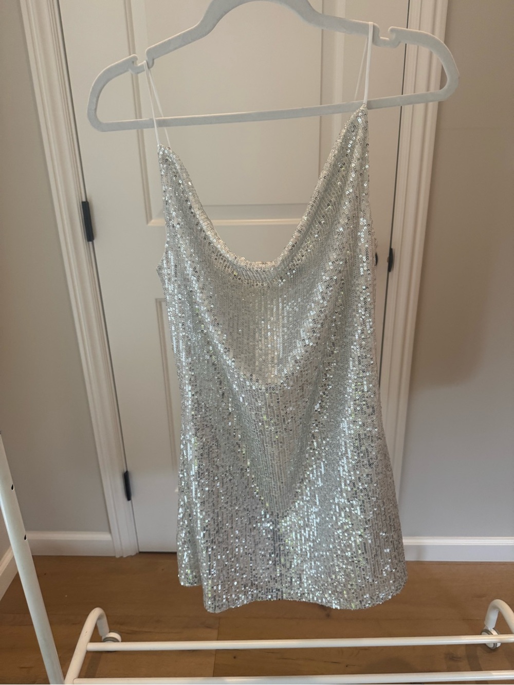 Shinestar Silver Sequin Evening Slip